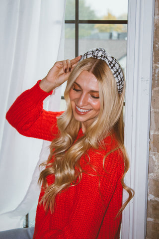 Black and White Plaid Headband