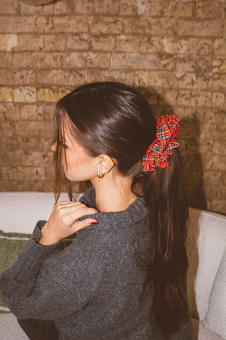 Festive Gingham Jumbo Scrunchie