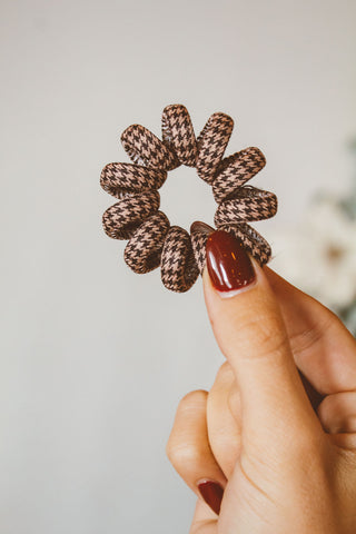 Houndstooth Cord Scrunchies