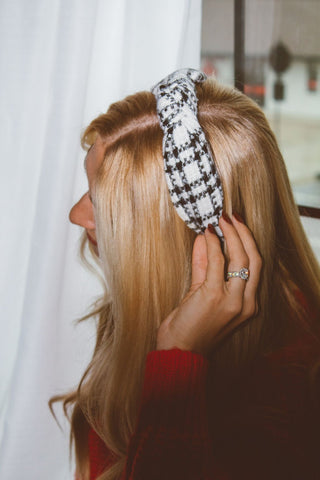 Black and White Plaid Headband - Headband - ANDI