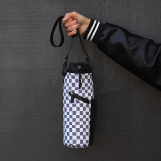 Bottle Bag in Grey Checkered - ANDI