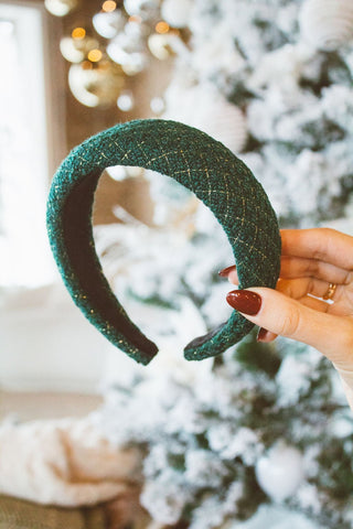 Green and Gold Diamond Quilted Headband - Headband - ANDI