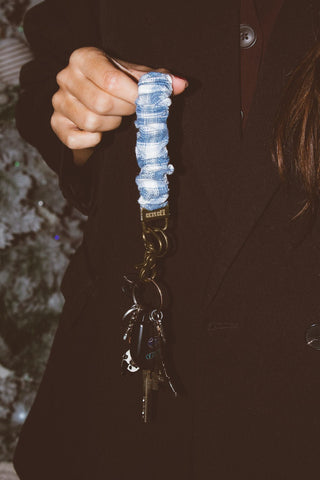 Icy Blue Gingham Keychain - Keychains - ANDI