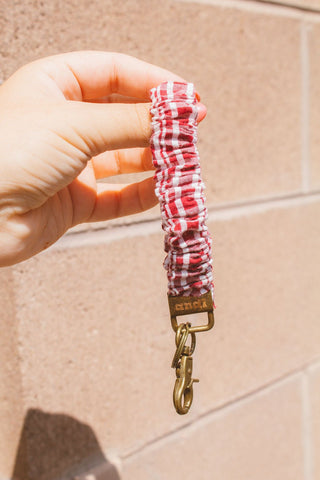 Maroon Checked Keychain - Keychains - ANDI