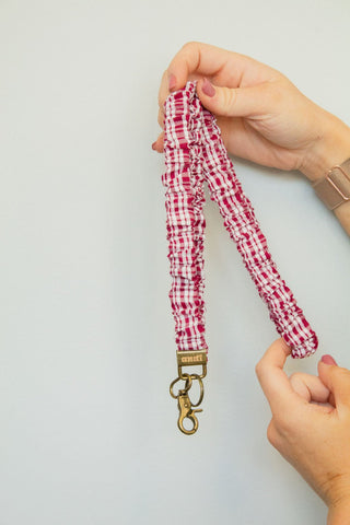 Maroon Checked Lanyard - Lanyard - ANDI