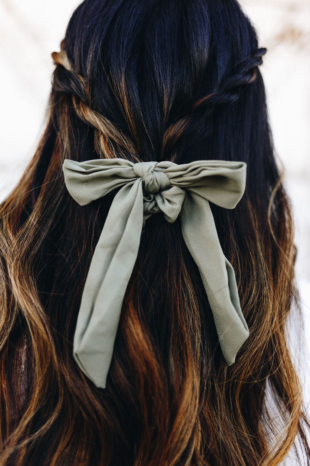 The Hair Edit Black Knotted Ribbon Scrunchie Hair Bow